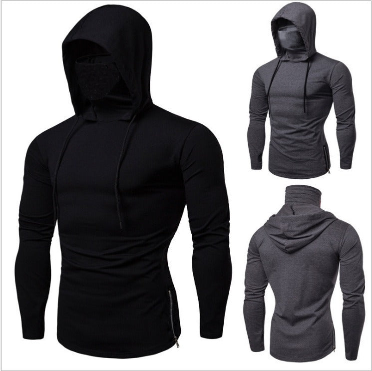 Sudadera con capucha de manga larga para hombre, fitness y gaming