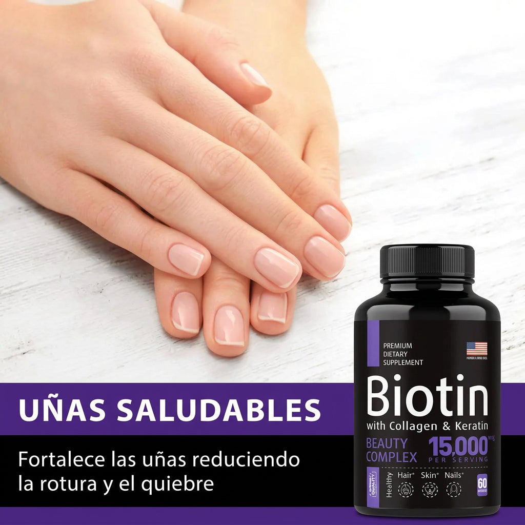 Cápsulas de vitamina B y biotina