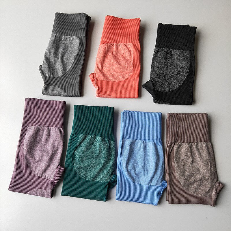 Leggings deportivos sin costuras para mujer, mallas de fitness, pantalones de yoga de talle alto, leggings deportivos push-up para ejercicio y gimnasio