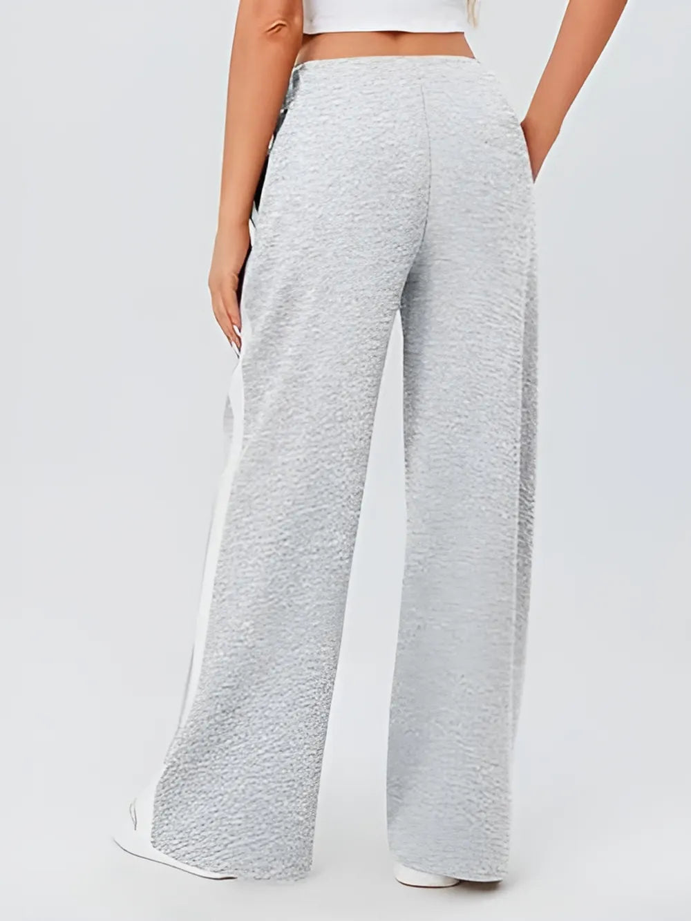 Pantalón de yoga holgado de cintura alta con bolsillos