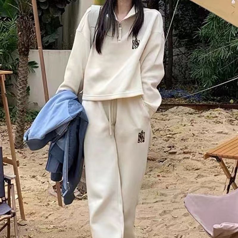 Fashionable  Loose Casual Women's Tracksuit Set Spring Trendy Streetwear Sweatshirt Two-Piece Outfit