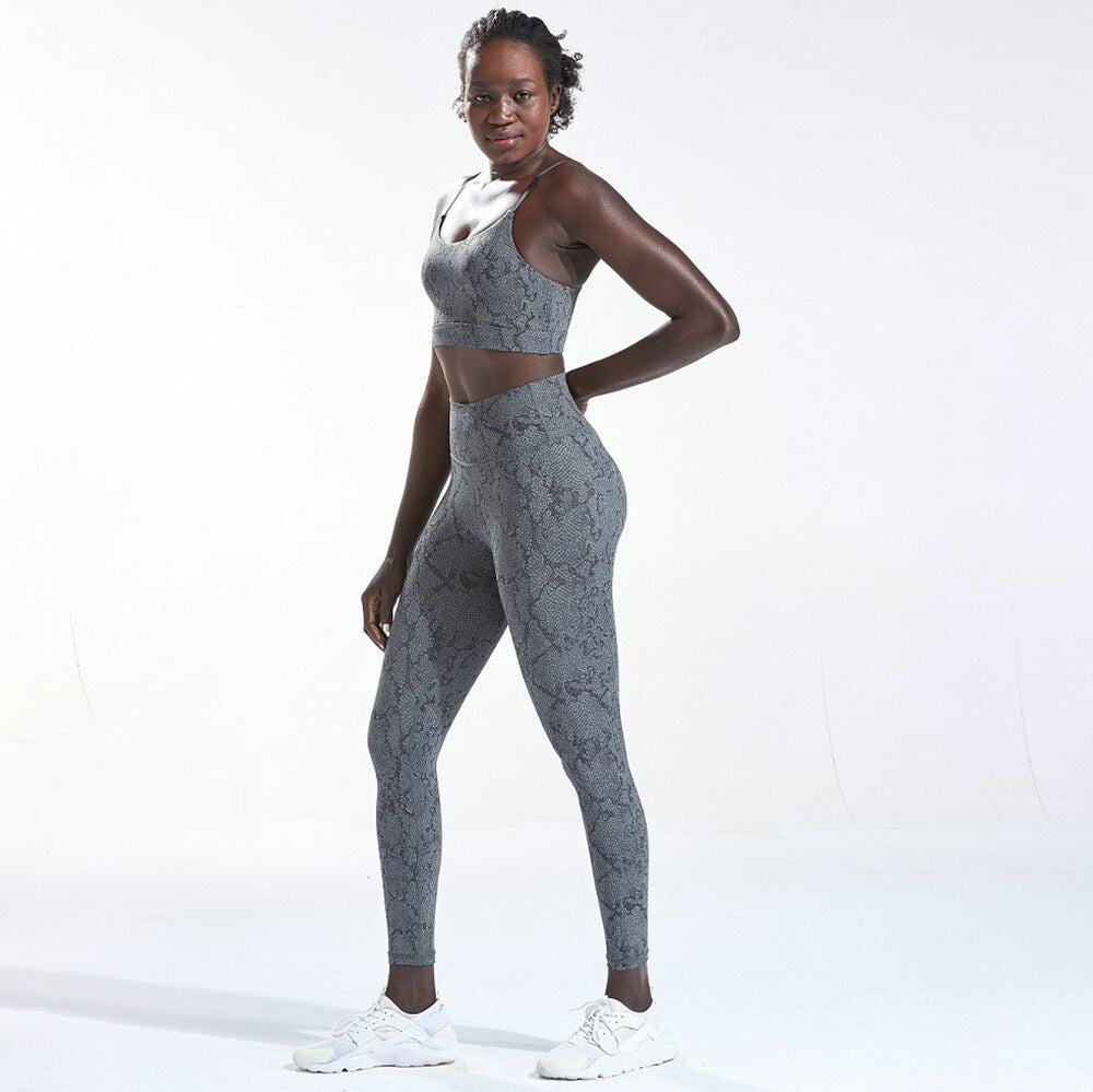 Conjunto deportivo estampado para mujer, para yoga y entrenamiento