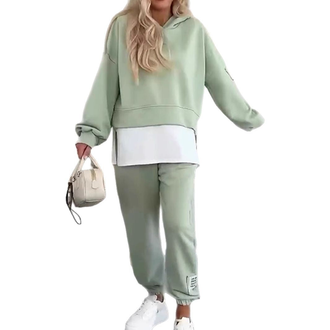 Conjunto Chándal con Capucha para Mujer – Color Liso Casual