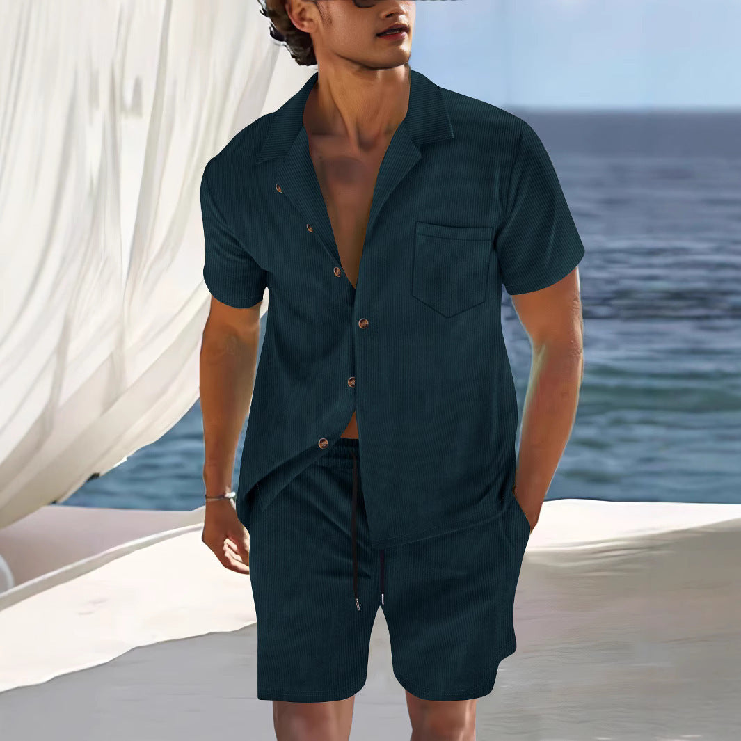 Conjunto casual de camisa de manga corta y pantalón corto