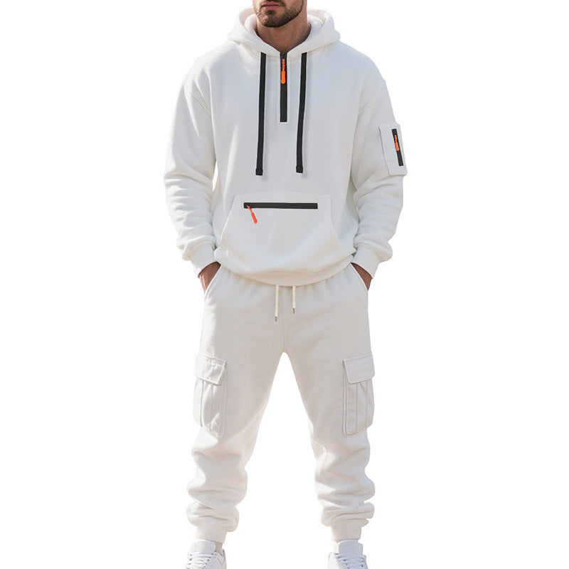 Conjunto de ropa de trabajo casual deportiva para hombre con múltiples bolsillos