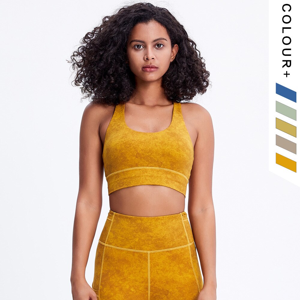 Conjunto de yoga con estampado tie-dye para mujer