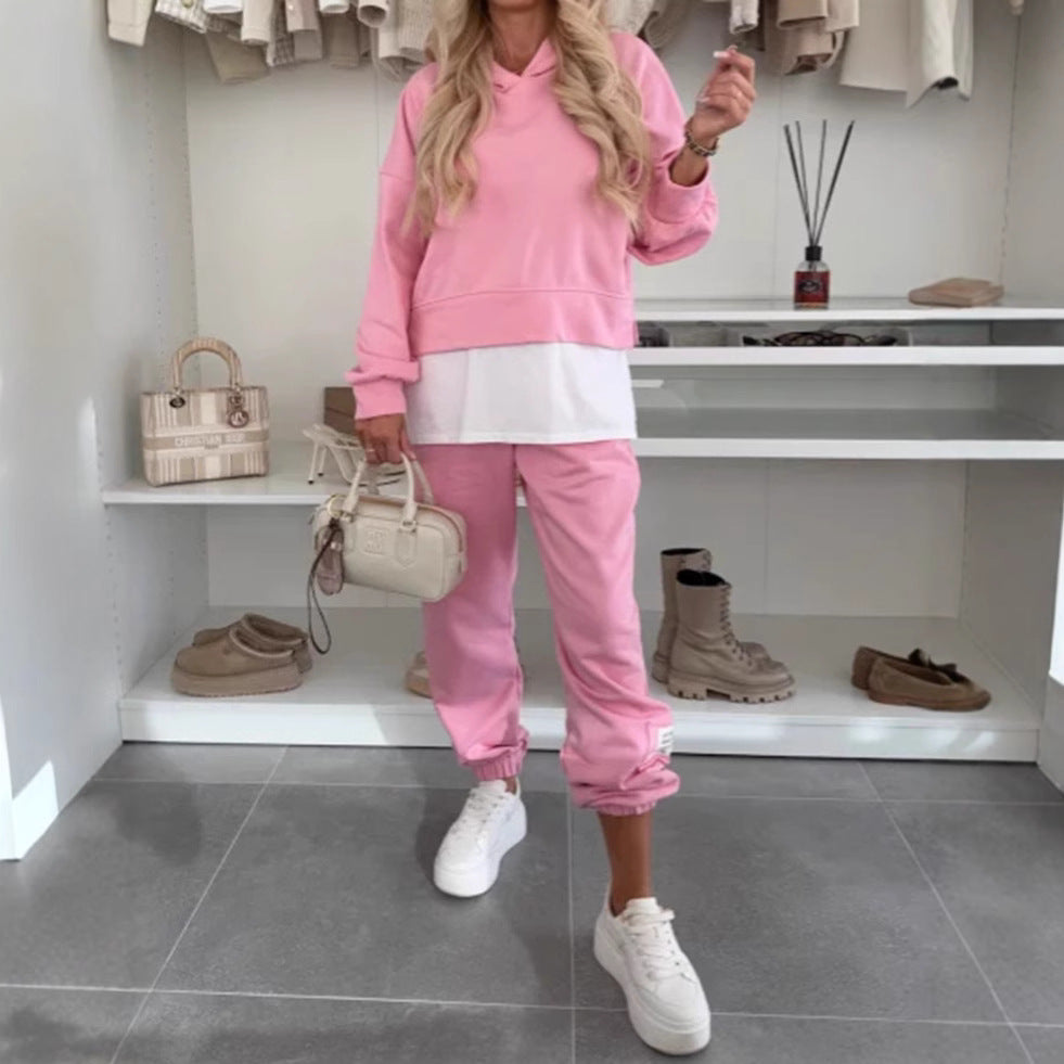 Conjunto Chándal con Capucha para Mujer – Color Liso Casual