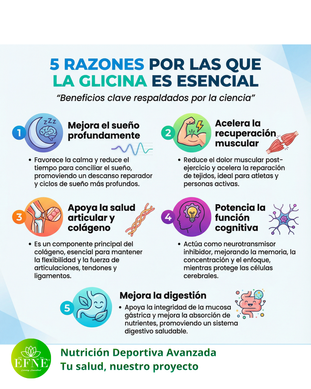 Glicina 100% pura EFNE 1 kg | 333 tomas | Aminoácido