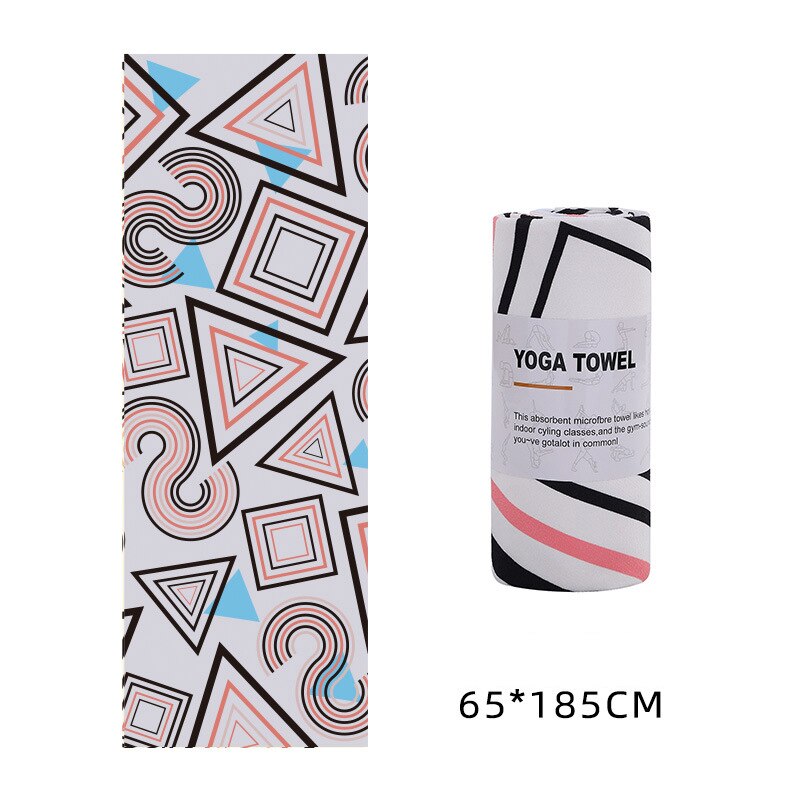 Toalla de yoga 183*63 cm, toalla de yoga estampada de microfibra antideslizante absorbente de sudor, funda para esterilla de fitness, gimnasio, pilates y yoga