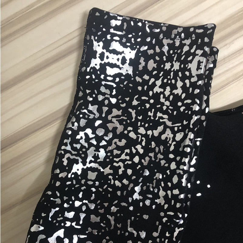 Mallas deportivas doradas de yoga con estampado de cintura alta para mujer, leggings push-up para gimnasio
