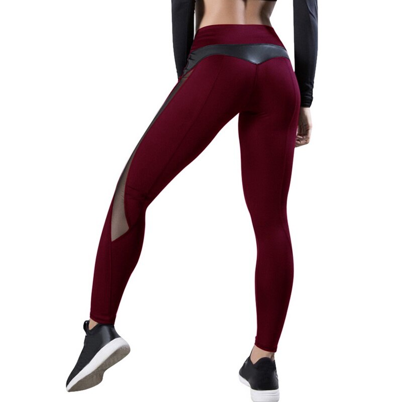 Leggings de yoga de cintura alta con paneles de malla