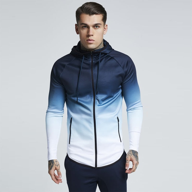 Chaqueta deportiva con capucha para hombre