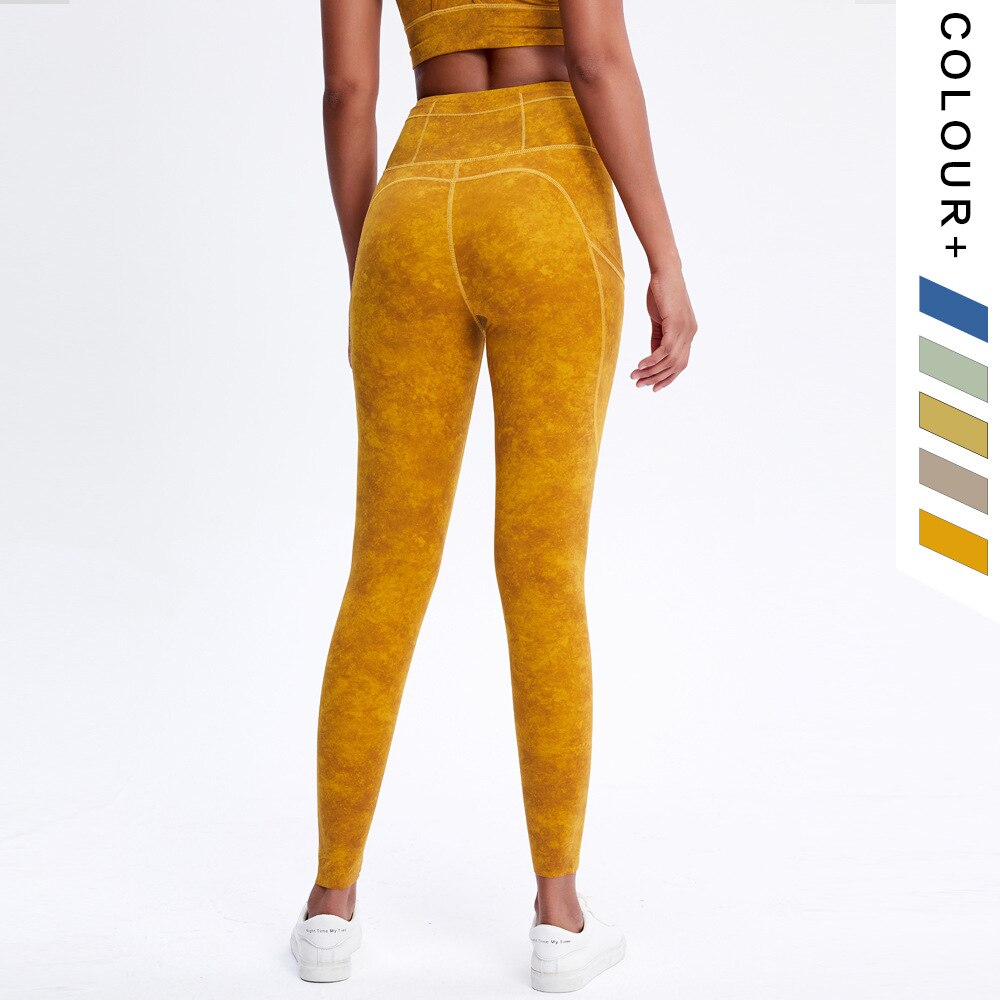 Conjunto de yoga con estampado tie-dye para mujer
