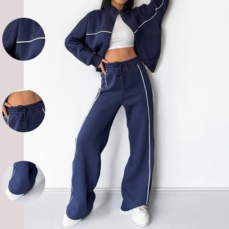 Conjunto Chándal Casual Mujer Sudadera con Capucha y Cordón en Cintura – Ajuste Holgado