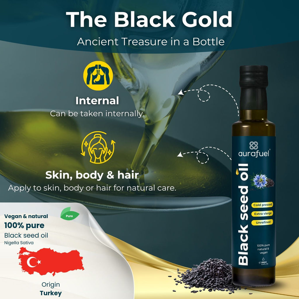 Aceite de Semillas Negras Natural y Puro – Nigella sativa – 250 ml