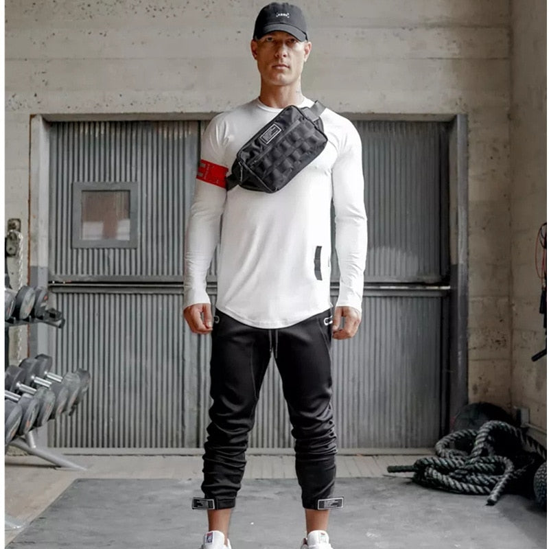 Camiseta deportiva de manga larga y secado rápido para hombre
