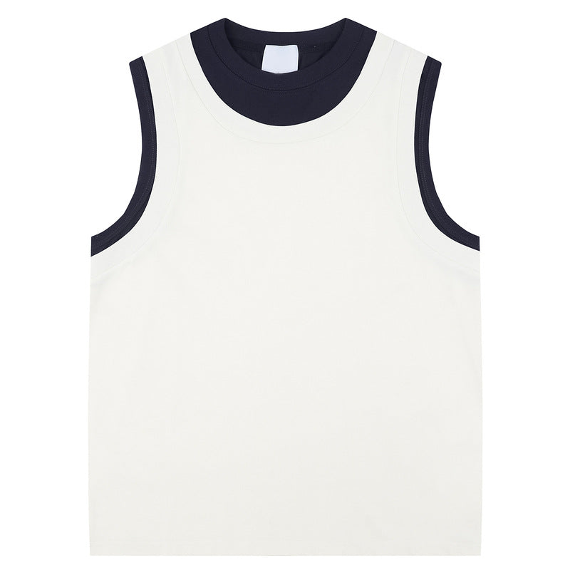 Chaleco deportivo sin mangas para hombre con diseño combinado