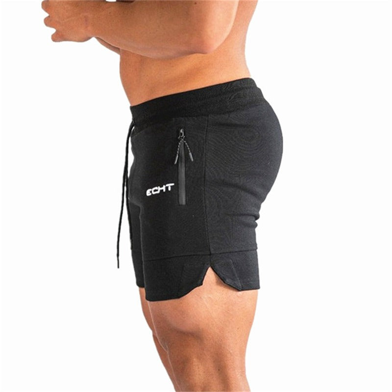Pantalones cortos deportivos para hombre con bolsillo con cremallera, malla transpirable para running y playa