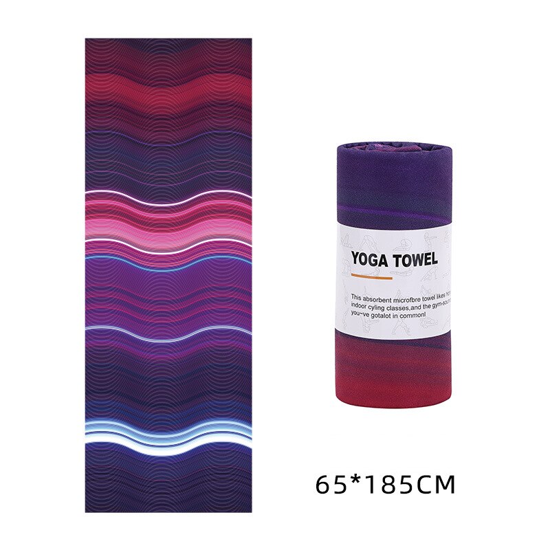 Toalla de yoga 183*63 cm, toalla de yoga estampada de microfibra antideslizante absorbente de sudor, funda para esterilla de fitness, gimnasio, pilates y yoga