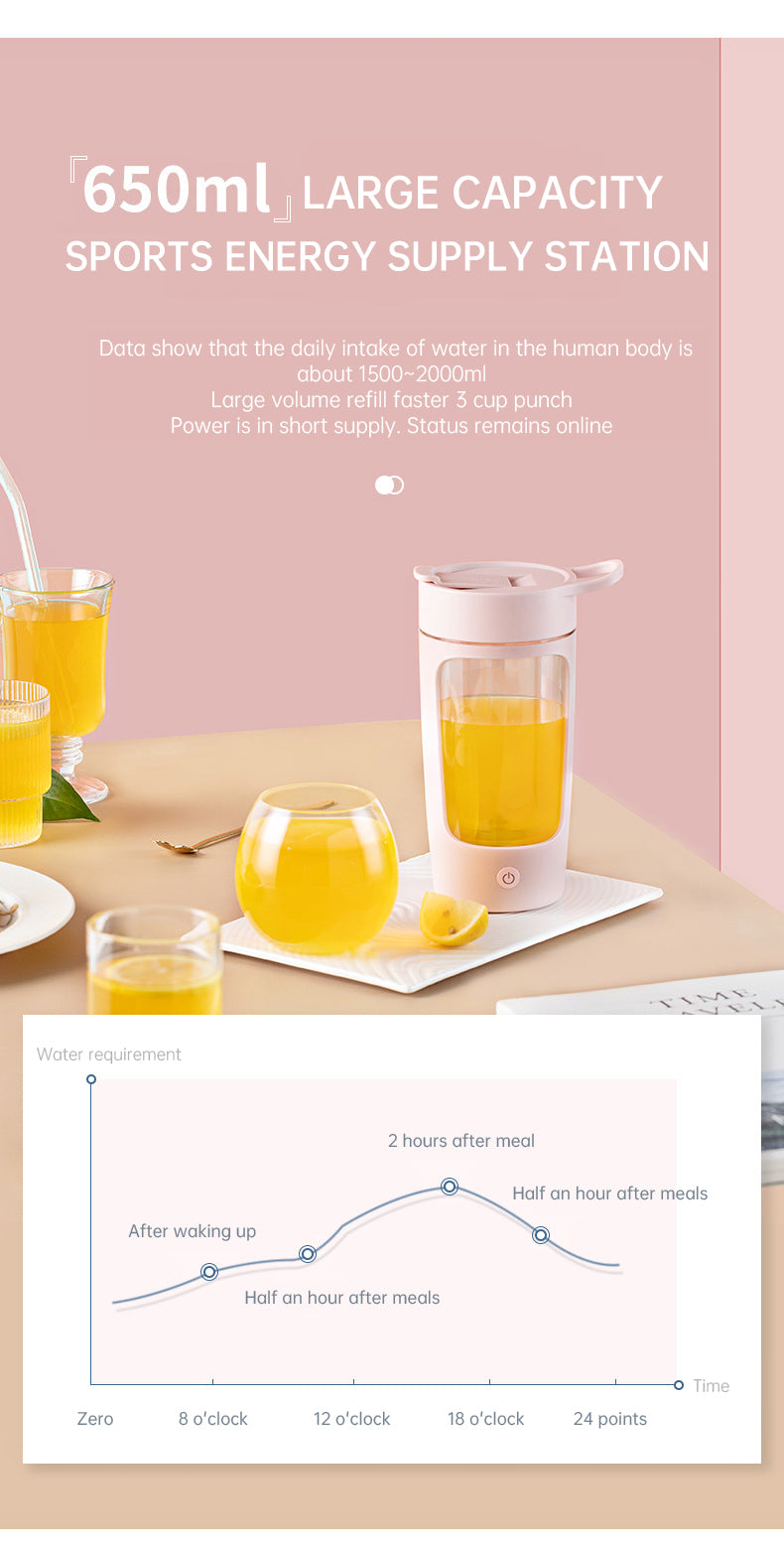 Batidora portátil recargable para batidos, 650 ml