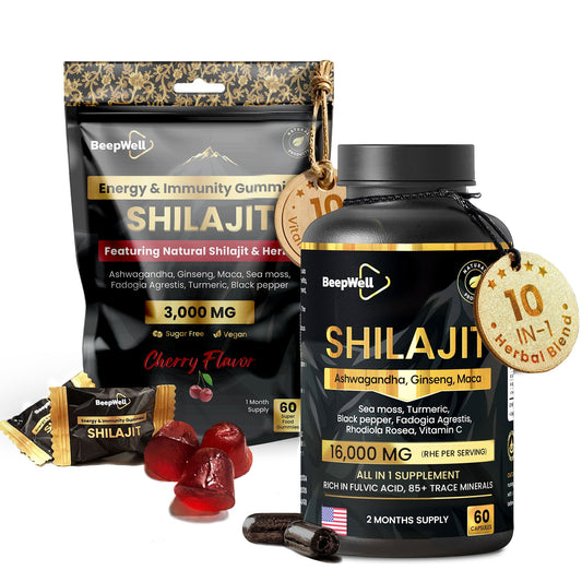 BeepWell Shilajit Gummies & Shilajit Capsules Bundle-0