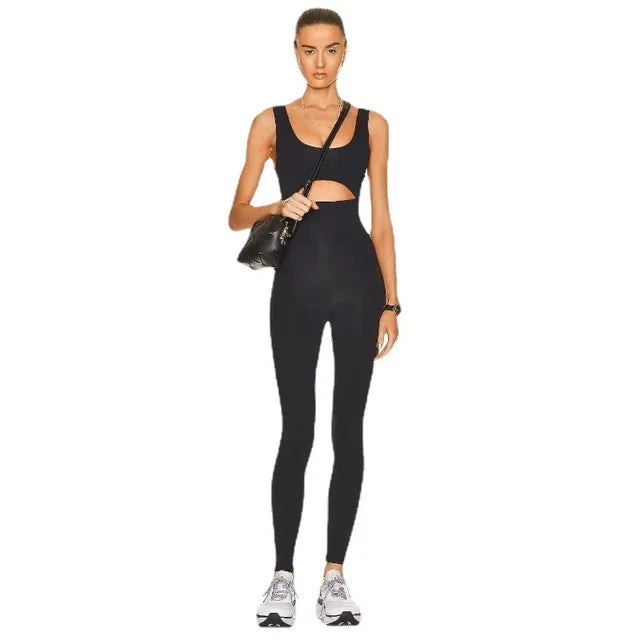 Conjuntos de yoga con espalda en V sexy para mujer, trajes deportivos sin mangas, monos, ropa de entrenamiento, conjuntos de fitness, monos deportivos de gimnasio para mujer