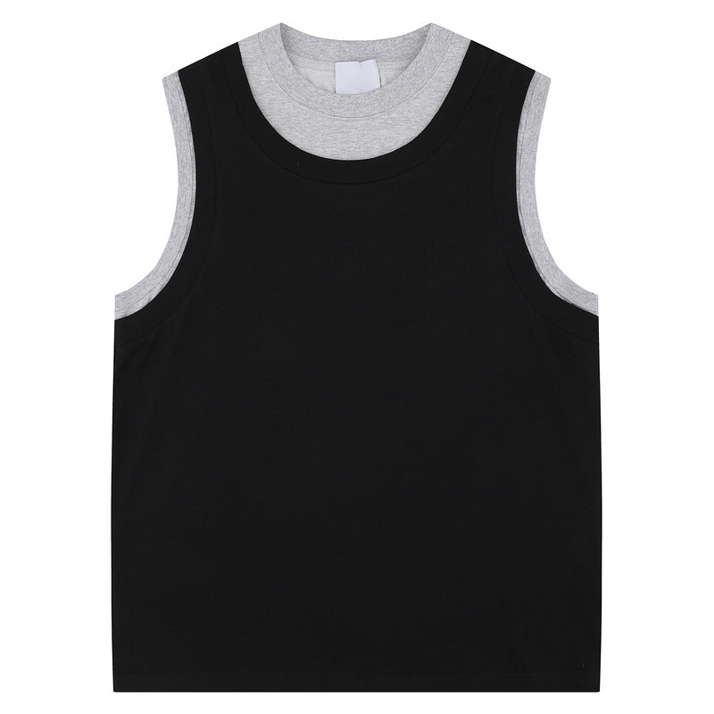 Chaleco deportivo sin mangas para hombre con diseño combinado