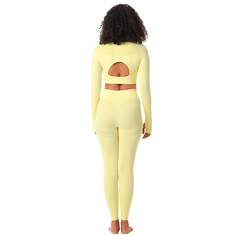 Conjunto deportivo de manga larga para mujer, para correr y practicar yoga