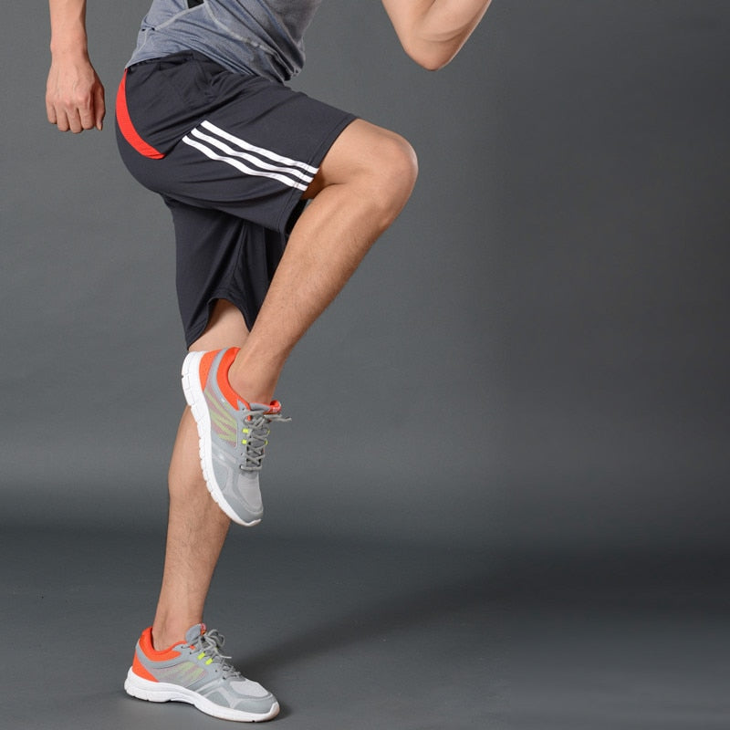 Pantalones cortos deportivos de hombre para gimnasio, de secado rápido, a rayas, para CrossFit, ropa de gimnasio para hombre, fútbol, tenis, entrenamiento, playa