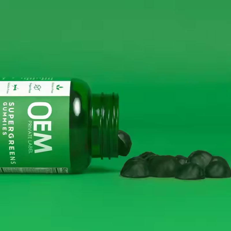 Gominolas vegetarianas de clorofila y vitaminas verdes