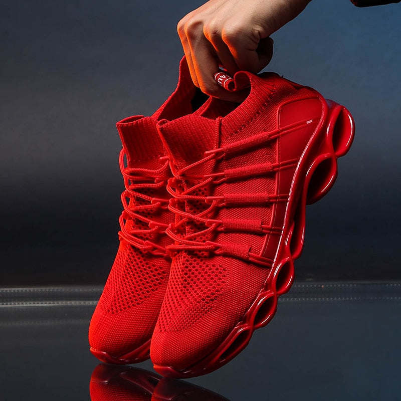 Zapatillas de correr transpirables con suela de cuchilla, tenis de moda, calzado cómodo para correr