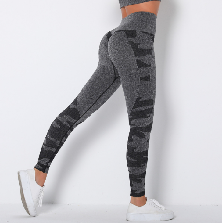 Leggings de yoga de cintura alta con estampado de camuflaje