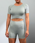 Conjunto deportivo, conjunto de fitness, shorts de yoga sin costuras, conjunto de yoga