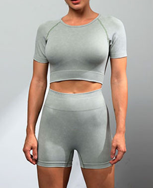 Conjunto deportivo, conjunto de fitness, shorts de yoga sin costuras, conjunto de yoga