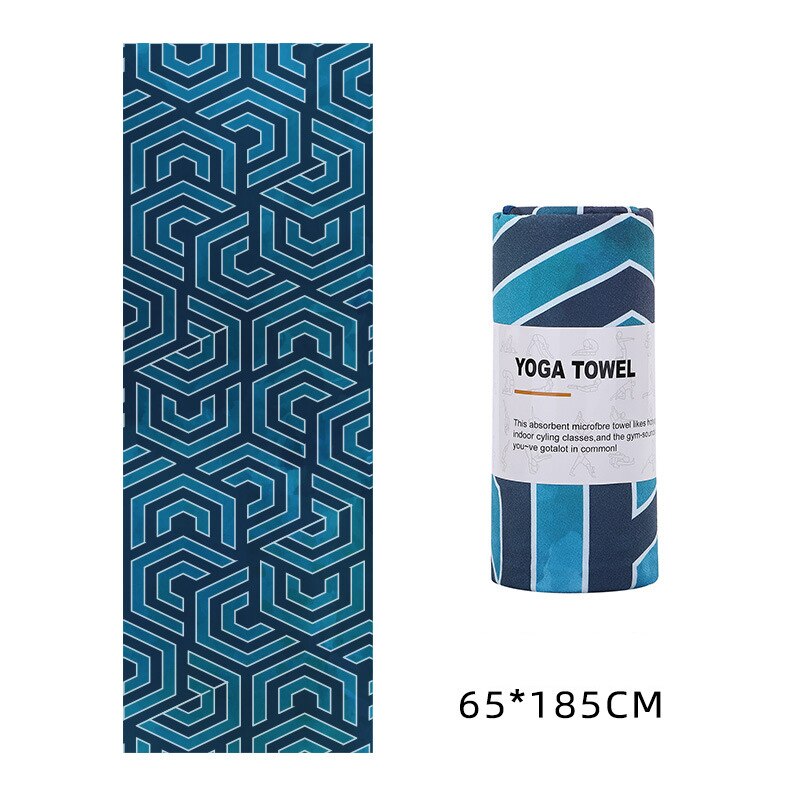 Toalla de yoga 183*63 cm, toalla de yoga estampada de microfibra antideslizante absorbente de sudor, funda para esterilla de fitness, gimnasio, pilates y yoga