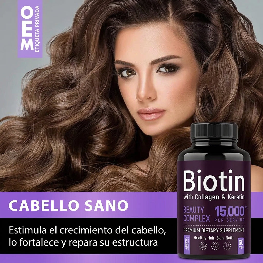 Cápsulas de vitamina B y biotina
