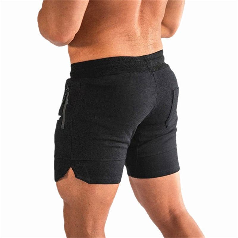 Pantalones cortos deportivos para hombre con bolsillo con cremallera, malla transpirable para running y playa
