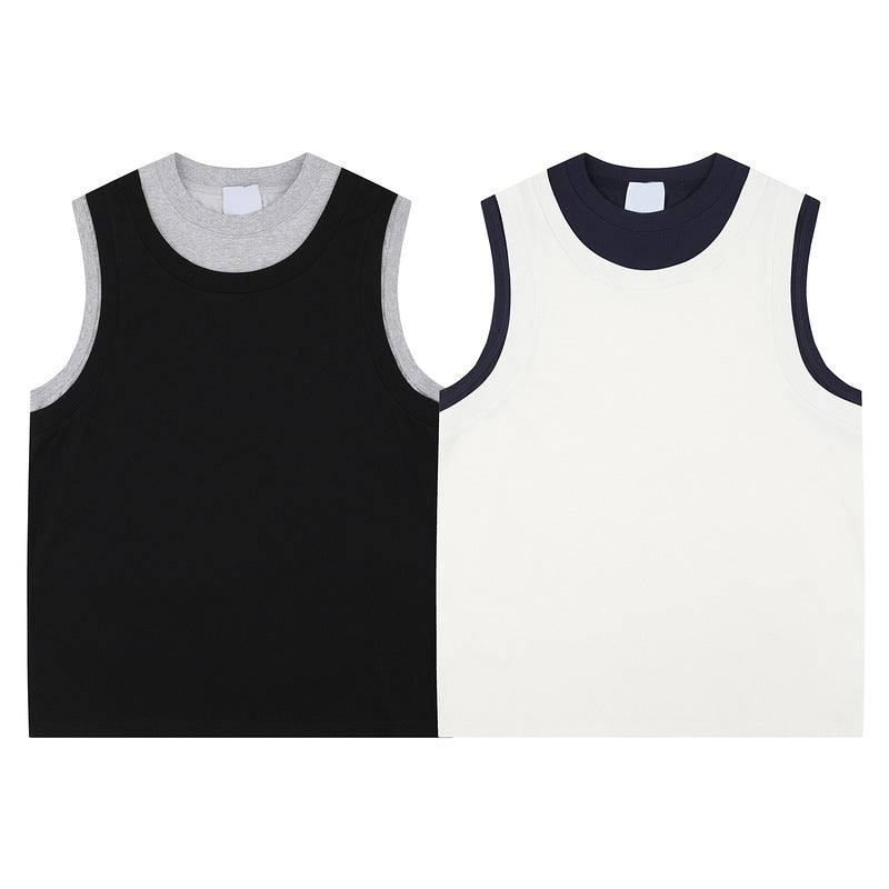 Chaleco deportivo sin mangas para hombre con diseño combinado