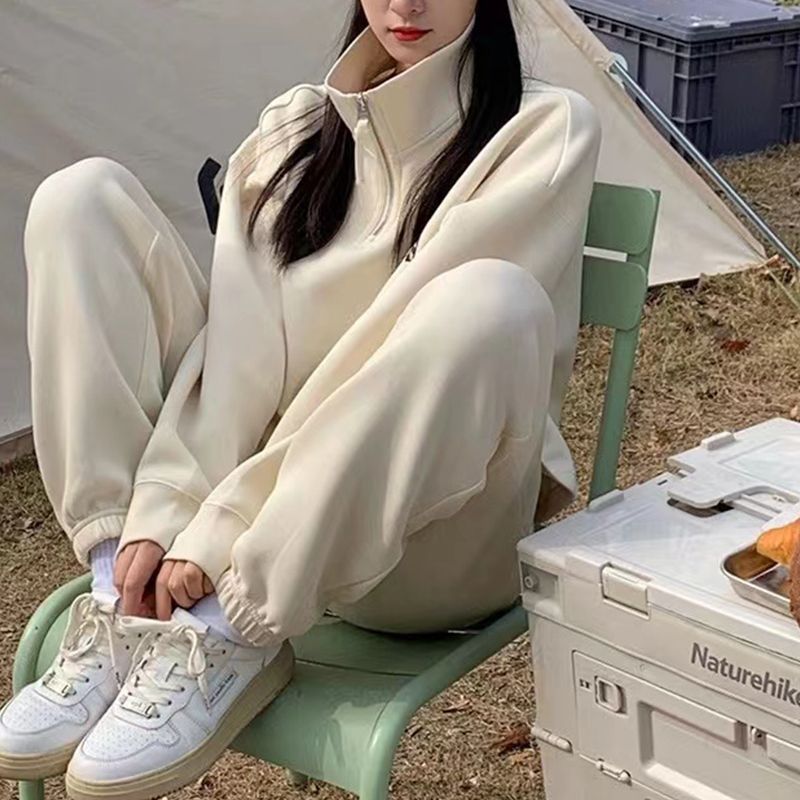 Fashionable  Loose Casual Women's Tracksuit Set Spring Trendy Streetwear Sweatshirt Two-Piece Outfit