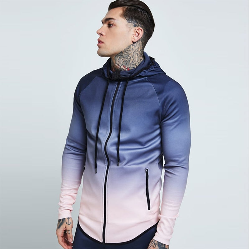 Chaqueta deportiva con capucha para hombre