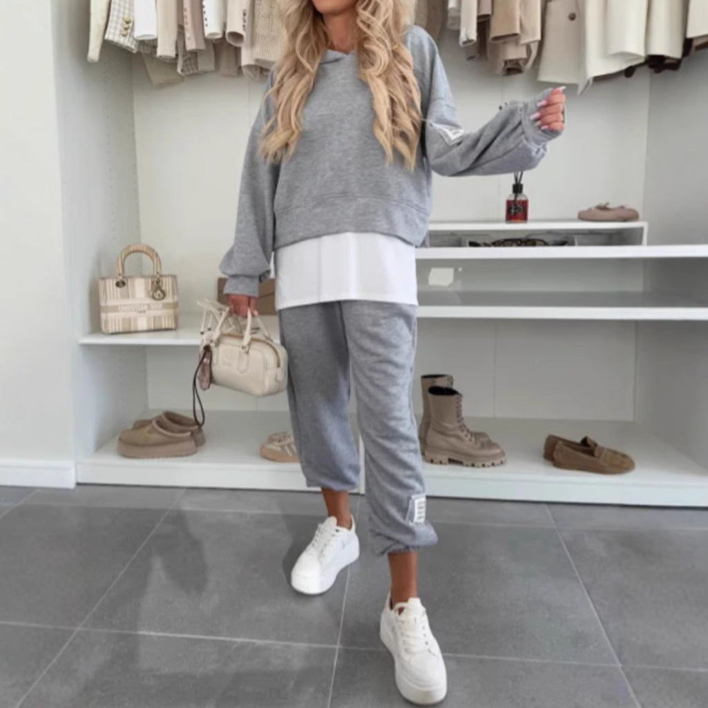 Conjunto Chándal con Capucha para Mujer – Color Liso Casual