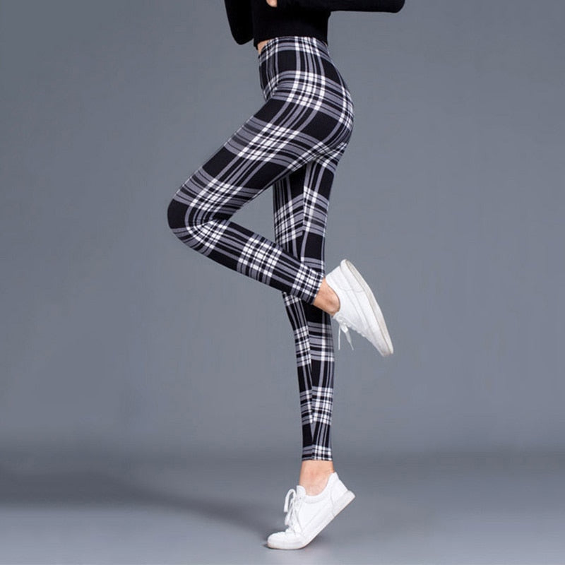 Leggings de cuadros para mujer, pantalones sexis, leggings push-up, leggings de moda para fitness, pantalones deportivos de gimnasio, talla grande, pantalones de cintura alta