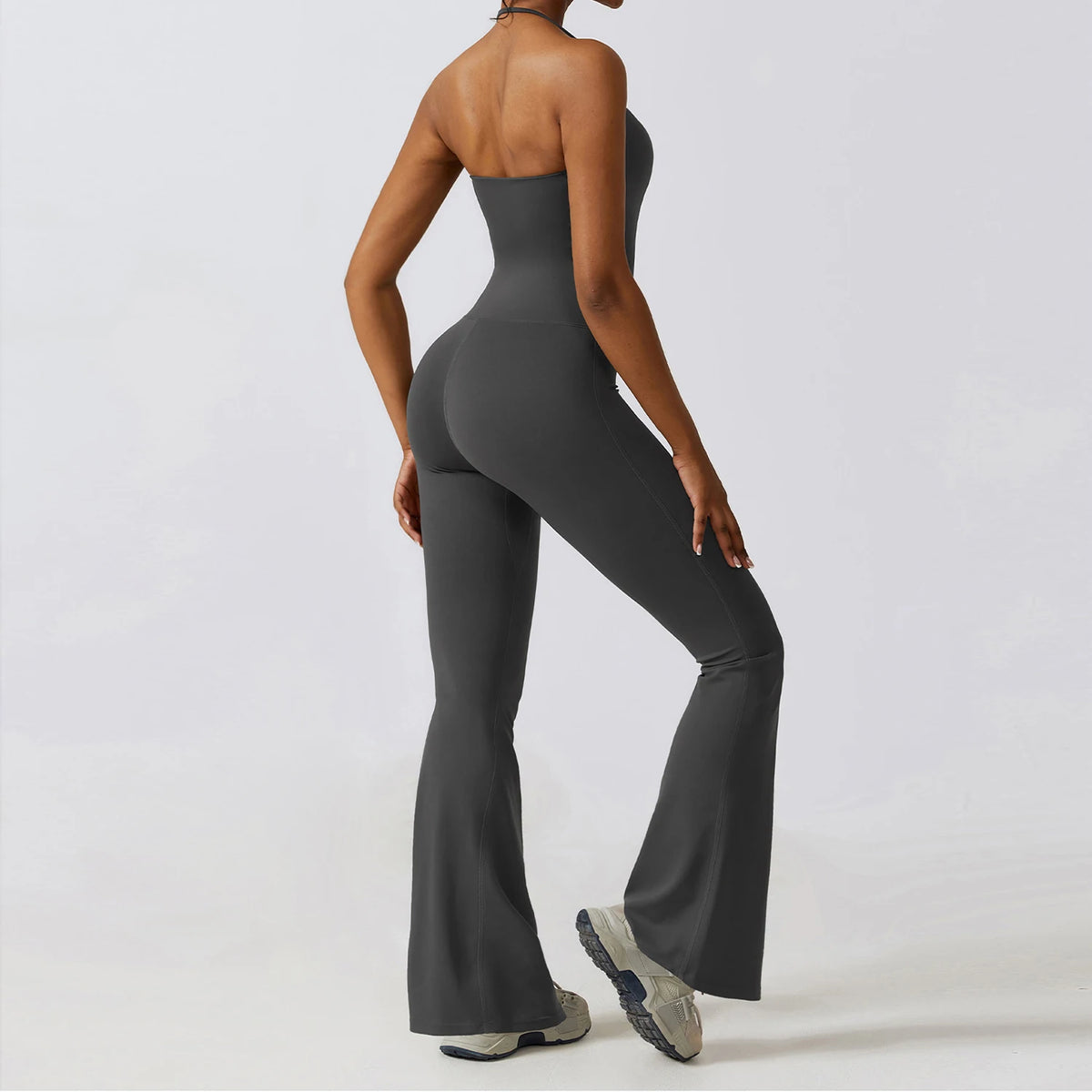Conjunto de gimnasio Bell Bottoms para mujer, traje de yoga de una pieza, mono deportivo, peleles de fitness para mujer, leggings elásticos acampanados, bodysuits