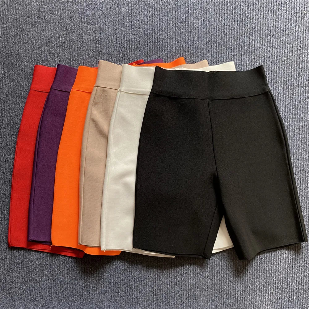 Short deportivo elástico de cintura alta para mujer