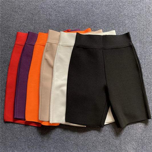 Short deportivo elástico de cintura alta para mujer