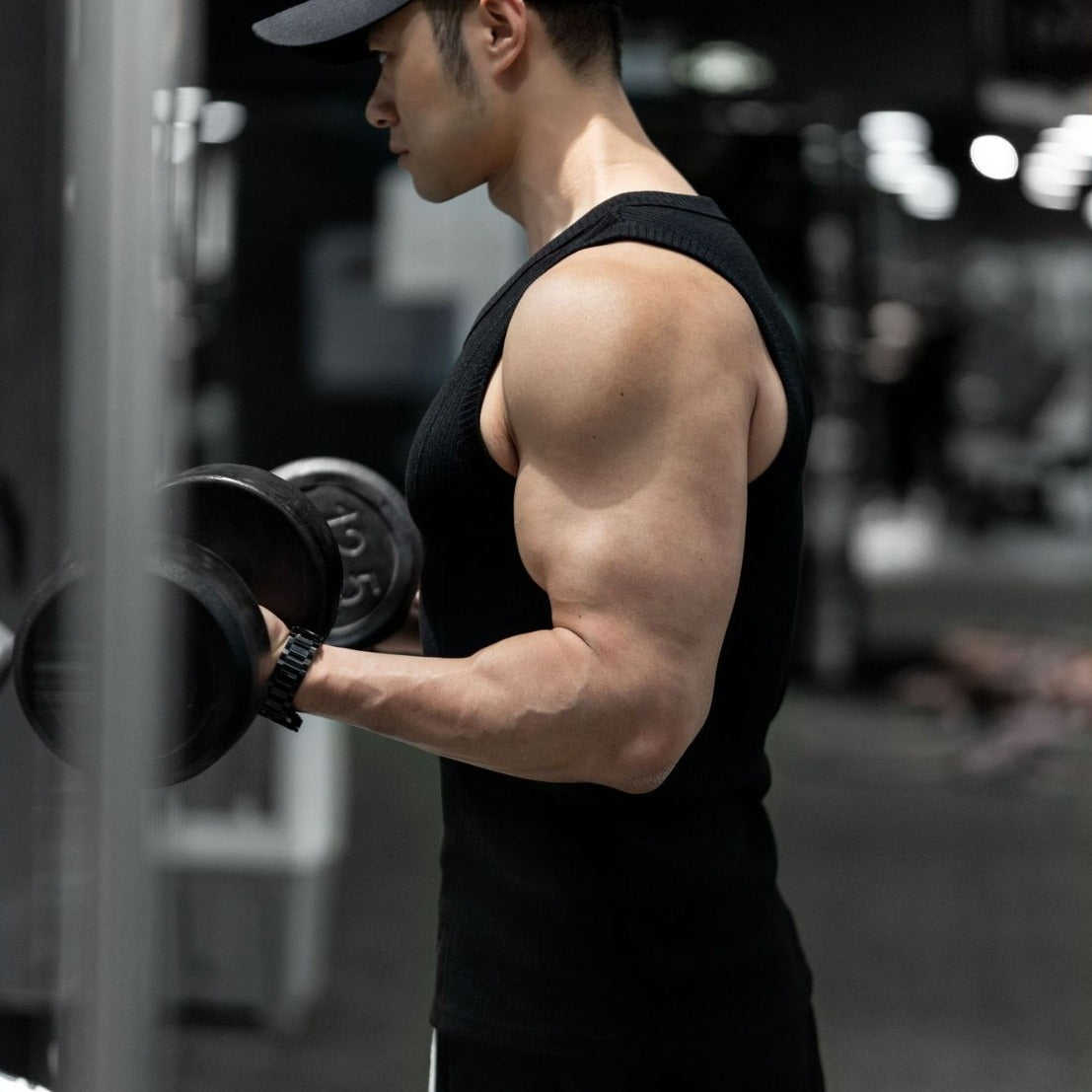 Camiseta de tirantes de canalé para hombre, elástica y ajustada