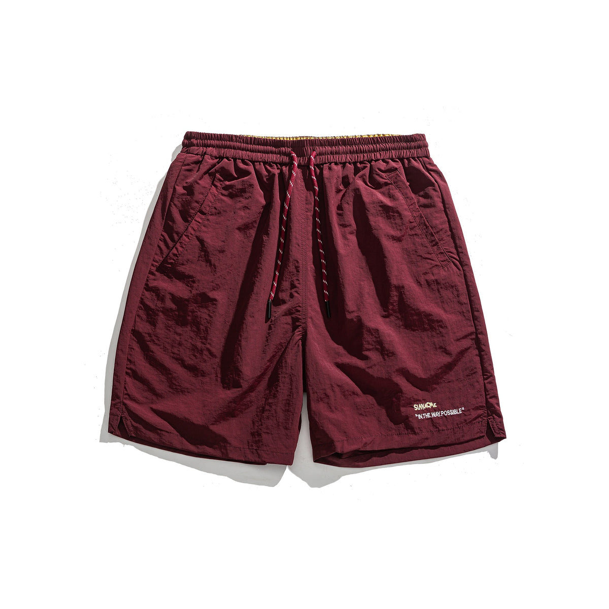 Pantalones cortos deportivos holgados con diseño de bordado de letras sencillo
