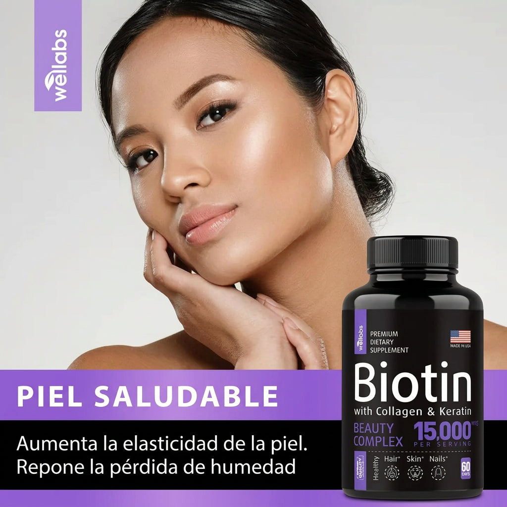 Cápsulas de vitamina B y biotina