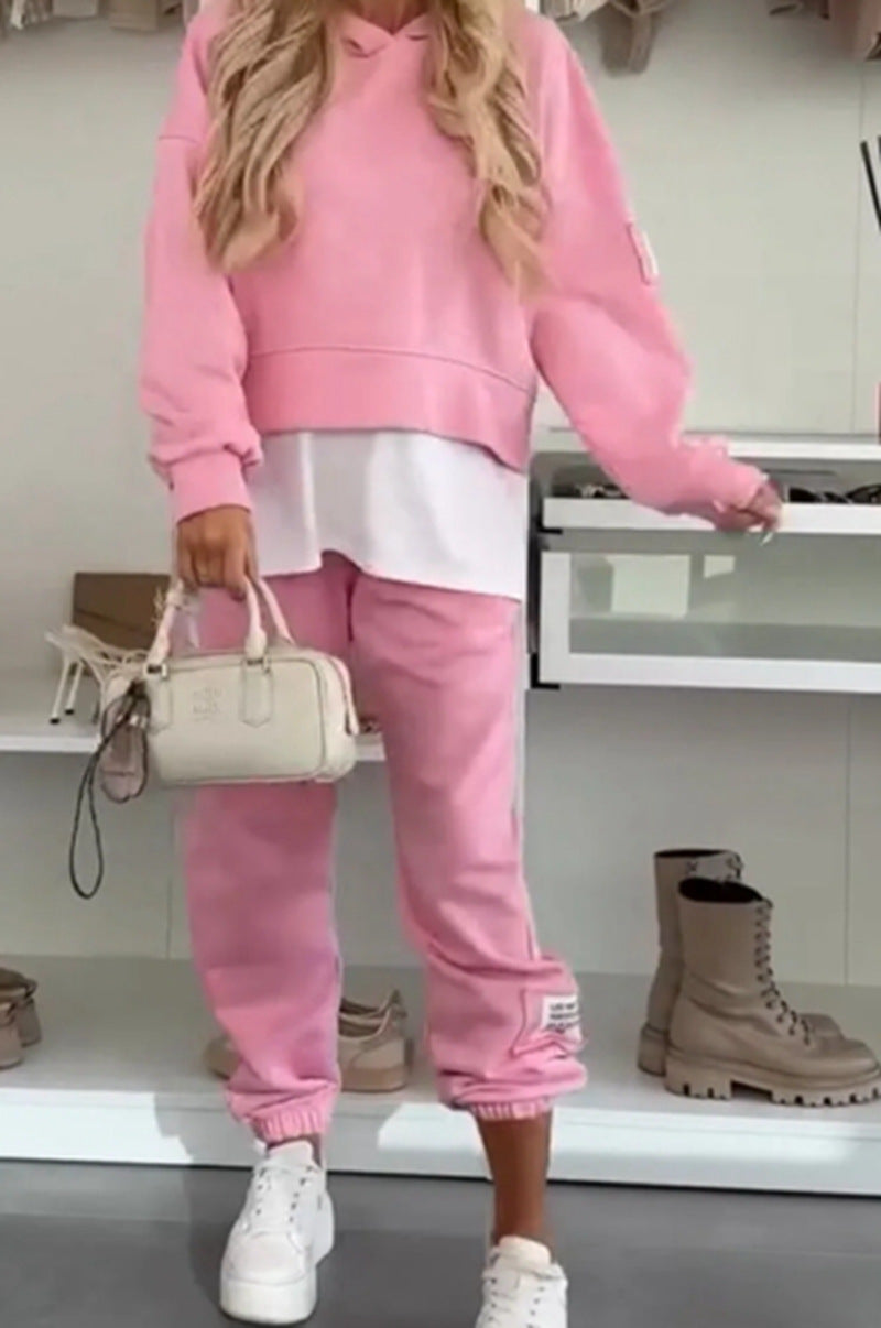 Conjunto Chándal con Capucha para Mujer – Color Liso Casual