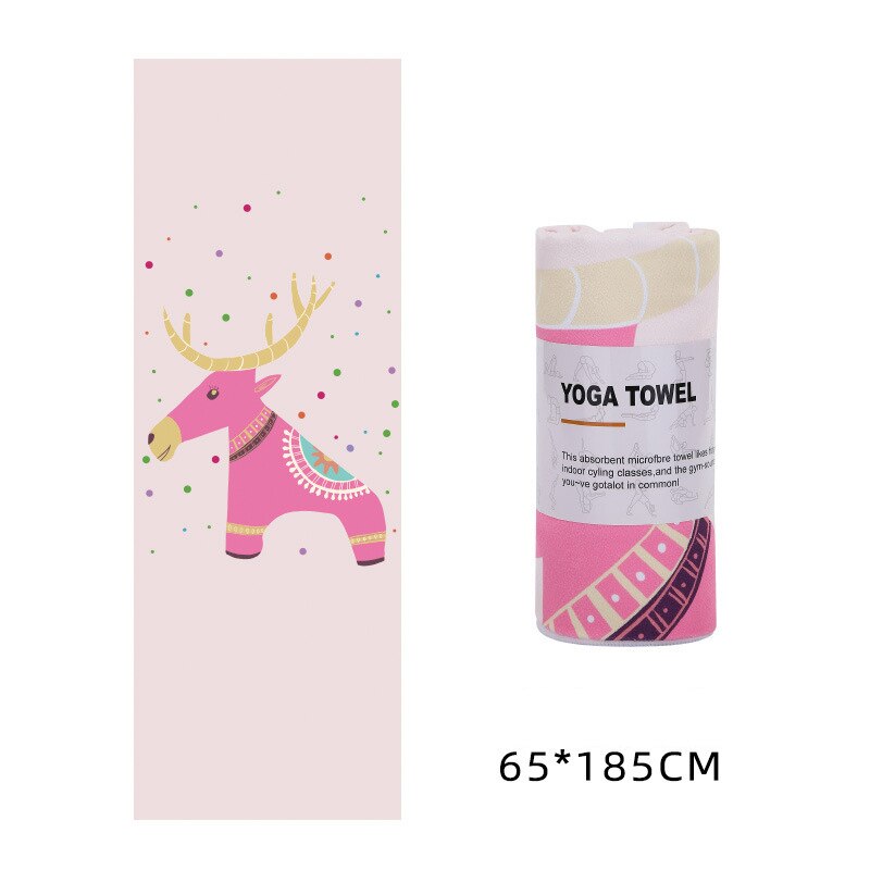 Toalla de yoga 183*63 cm, toalla de yoga estampada de microfibra antideslizante absorbente de sudor, funda para esterilla de fitness, gimnasio, pilates y yoga